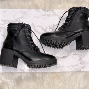 Nasty Gal Black Combat Boots size 6 new